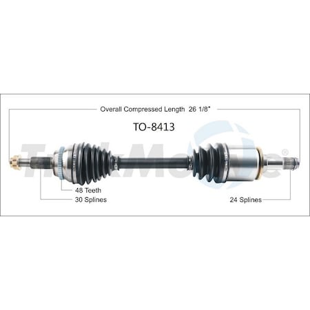 Surtrack Axle Cv Axle Shaft, To-8413 TO-8413